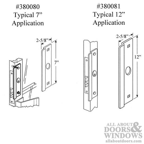 Commercial Door Latch Shield 2-5/8 x 12 Adams-Rite Dead latch - Grey - Commercial Door Latch Shield 2-5/8 x 12 Adams-Rite Dead latch - Grey