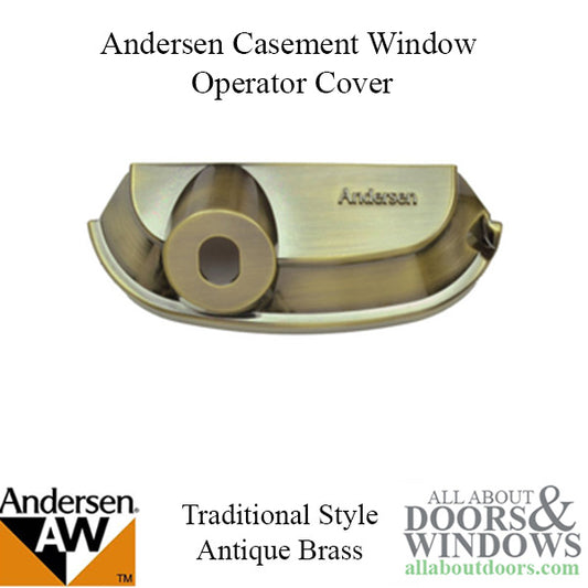 Operator Cover for Andersen Perma-Shield Improved/E-Z Casement Windows - Traditional - Ant. Brass