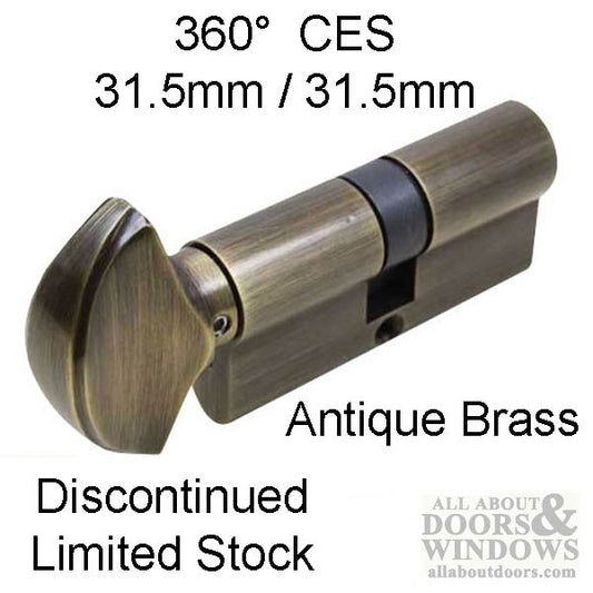 31.5 / 31.5 CES 360 Euro profile cylinder lock - Antique Brass