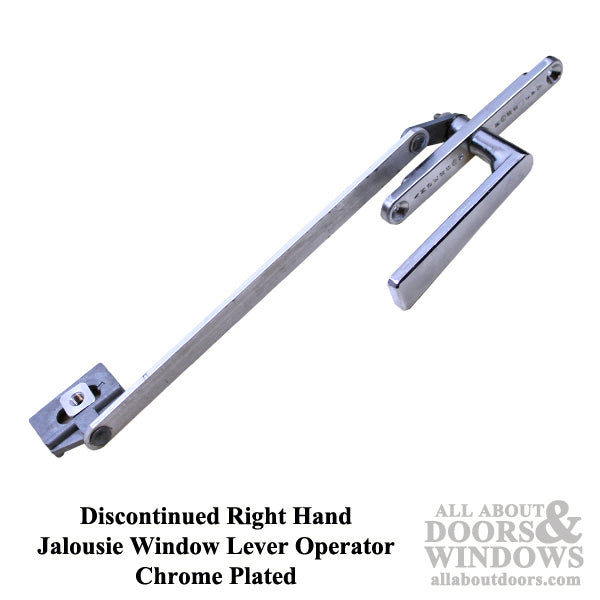 Jalousie Window Operator, Lever, Anderson & Alcan,  Right Hand - Chrome - Jalousie Window Operator, Lever, Anderson & Alcan,  Right Hand - Chrome