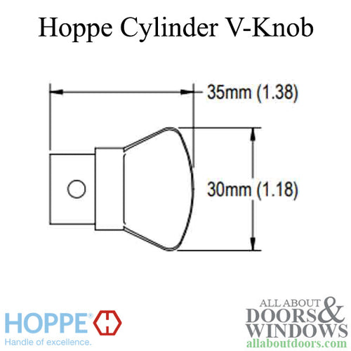 Hoppe V-Knob, New Style for Non-Logo Cylinder - Hoppe V-Knob, New Style for Non-Logo Cylinder