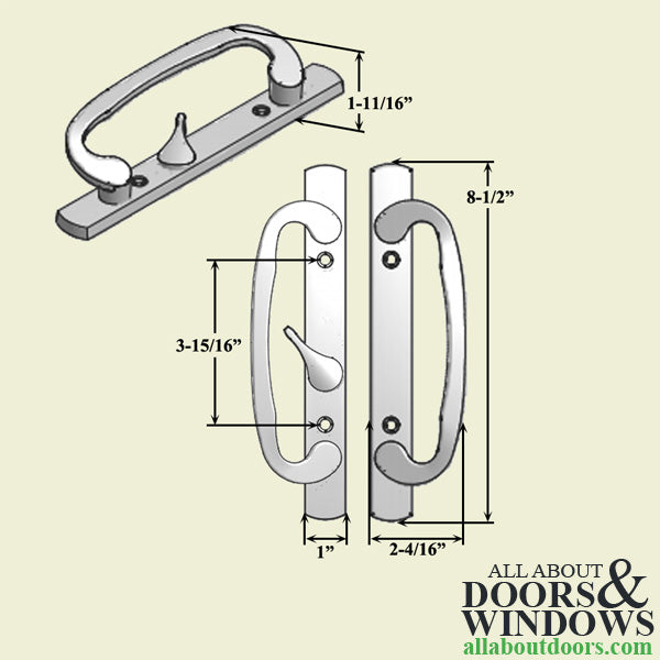 Amesbury Truth 98.01 Legacy Glass Sliding Door Handle with Key Plated Polished Brass - Blemished - Amesbury Truth 98.01 Legacy Glass Sliding Door Handle with Key Plated Polished Brass - Blemished