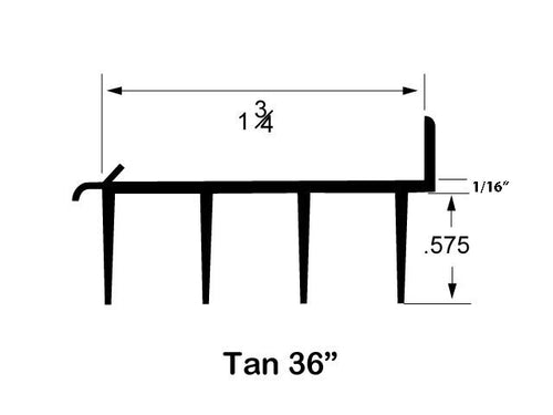 Door Bottom Sweep, Staple-On, 36in. - Door Bottom Sweep, Staple-On, 36in.