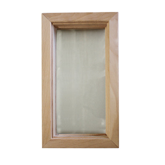 Wood Frame Door Lite with Single Pane Tempered Glass 5 Inch x 10 Inch