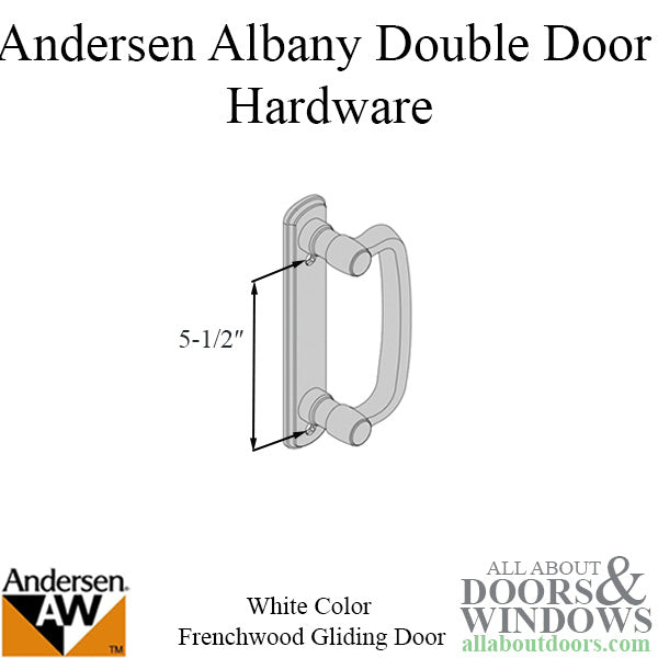 Andersen Frenchwood Gliding Door Trim Hardware, Albany, 4 Panel Interior and Exterior  - White - Andersen Frenchwood Gliding Door Trim Hardware, Albany, 4 Panel Interior and Exterior  - White