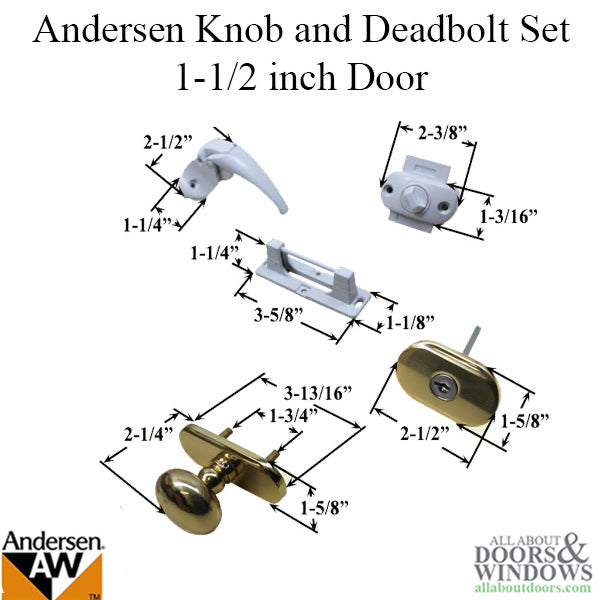 Andersen Storm Door Handle Set Knob and Latch For Andersen Forever Storm Door  1-1/2 Inch Door - Andersen Storm Door Handle Set Knob and Latch For Andersen Forever Storm Door  1-1/2 Inch Door