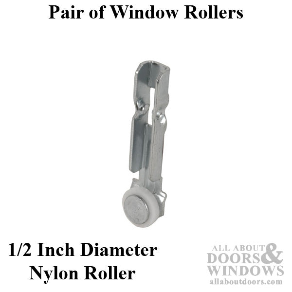 Pair of Window Rollers 1/8 inch x 1/2 inch - Pair of Window Rollers 1/8 inch x 1/2 inch