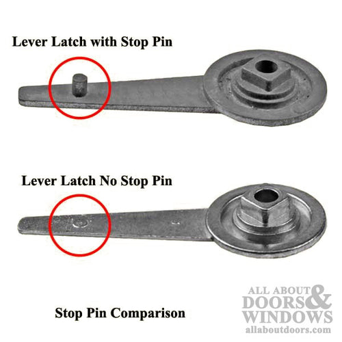 Lever Latch with Stop Pin for Sliding Screen Door - Aluminum - Lever Latch with Stop Pin for Sliding Screen Door - Aluminum