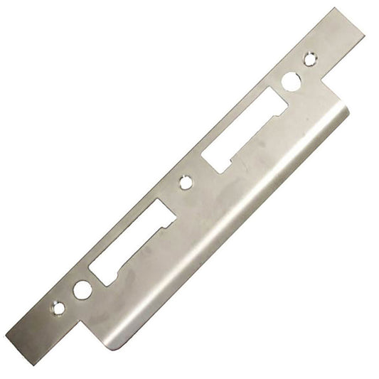 Custom Latch & Deadbolt Strike Plate, Curved lip 2-1/4 Door  - Stainless Steel