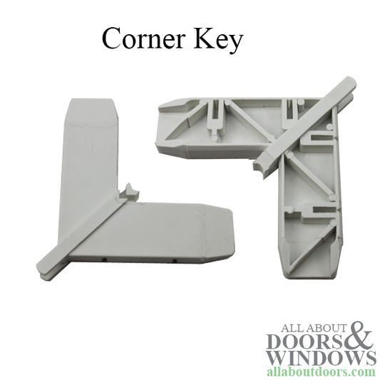 Corner Key , P/D Screen - Plastic - White