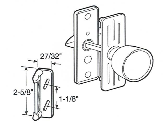 Tulip Shaped Handle Set, storm and screen door  - Aluminum - Tulip Shaped Handle Set, storm and screen door  - Aluminum