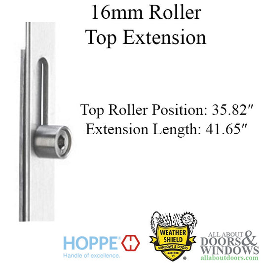 16mm Manual Top Extension, Roller @ 35.82", 41.65" Length for Weathersheild