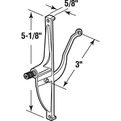 Operator, Awning or Vent, 5-1/8 inch, 3 inch Arm - Operator, Awning or Vent, 5-1/8 inch, 3 inch Arm