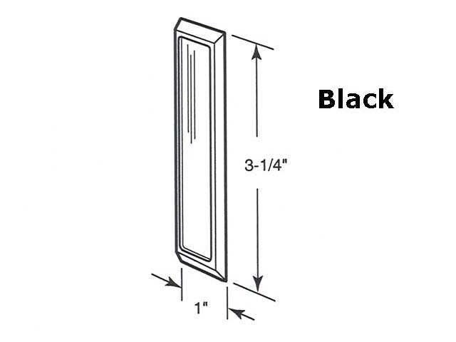 Pass-Thru Finger Pull - Vinyl Window Tilt Latch Hardware, Plastic - Black - Pass-Thru Finger Pull - Vinyl Window Tilt Latch Hardware, Plastic - Black