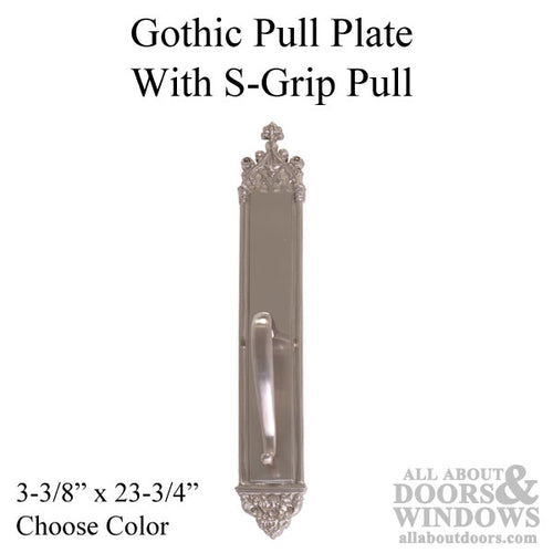 Gothic Pull Plate with S-Grip Pull 3-3/8