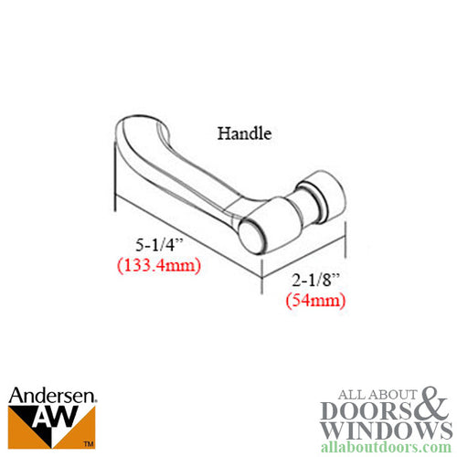 Andersen Albany Series Lever Handle for Hinged Doors, Right Hand - Stone - Andersen Albany Series Lever Handle for Hinged Doors, Right Hand - Stone