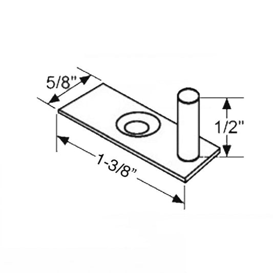 Pivot Pin Bracket, 5/8" x 1-3/8" x 1/2" Tall pin