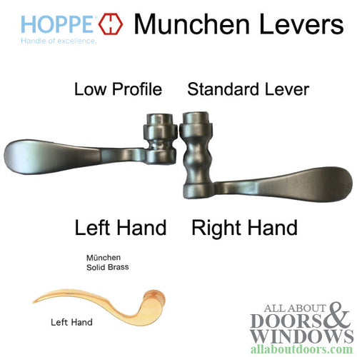 Munchen Lever Handle for Right Handed Multipoint Lock Handlesets - Satin Nickel - Munchen Lever Handle for Right Handed Multipoint Lock Handlesets - Satin Nickel