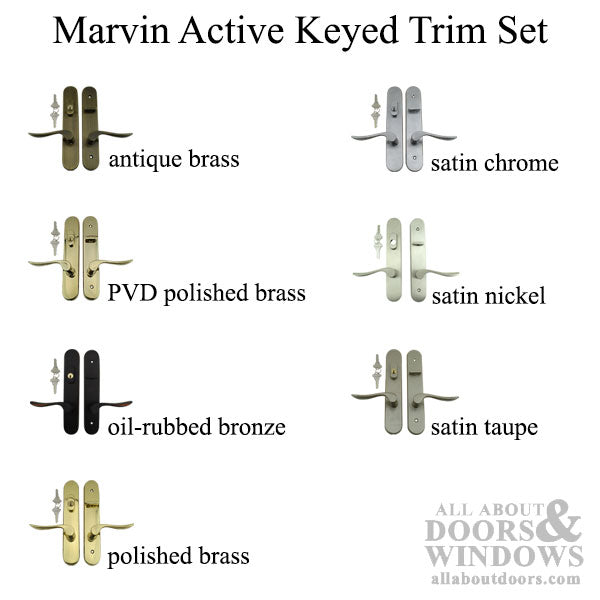 Marvin Active Keyed Handle Set Trimset with interior thumbturn - PVD Satin Nickel - Marvin Active Keyed Handle Set Trimset with interior thumbturn - PVD Satin Nickel