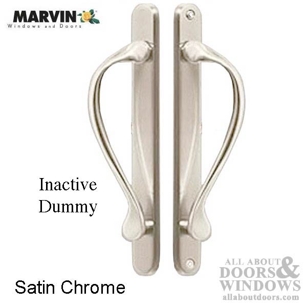 Marvin Inactive / Dummy Narrow Sliding Door Handle - Satin Chrome - Marvin Inactive / Dummy Narrow Sliding Door Handle - Satin Chrome