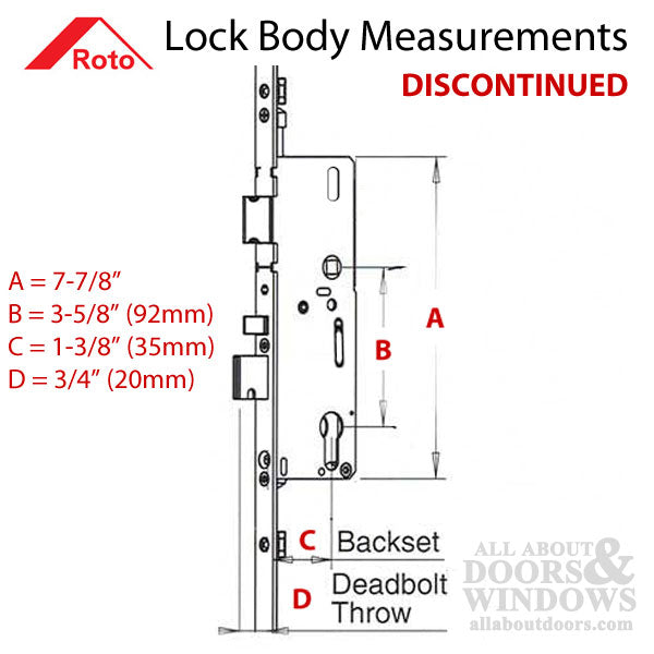 Roto 5 point Flat Cam Multipoint Lock, 35mm backset Discontinued See Replacement Options - Roto 5 point Flat Cam Multipoint Lock, 35mm backset Discontinued See Replacement Options