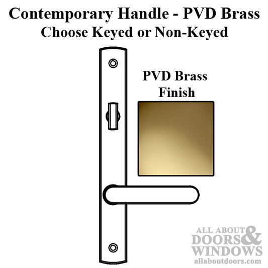 Truth Sentry Lock Handle Set, Contemporary, Decorative over Solid Brass, PVD Brass