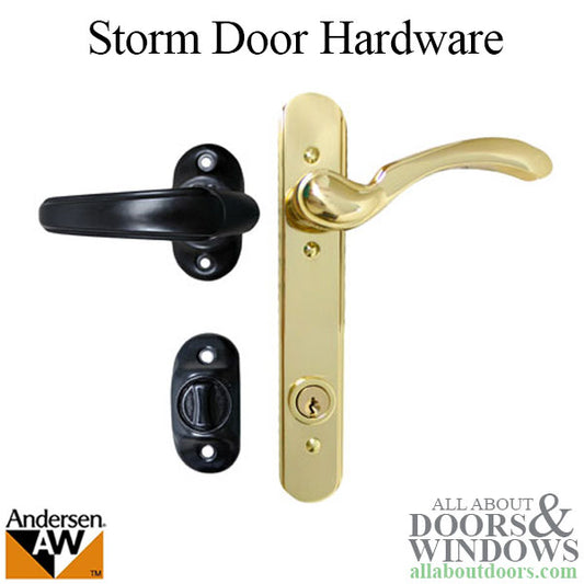 Andersen Emco Keyed 3 Post Storm Door Hardware w/ Deadbolt for 1-1/2 Inch Doors