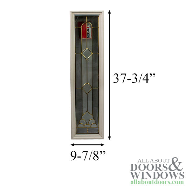 Rectangular Leaded Glass Door lite 9-7/8 x 37-3/4, Brass Caming - Rectangular Leaded Glass Door lite 9-7/8 x 37-3/4, Brass Caming