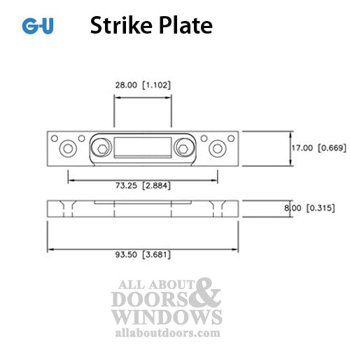 GU Strike Plate, Locking plate, Double Shoots - Die Cast - GU Strike Plate, Locking plate, Double Shoots - Die Cast