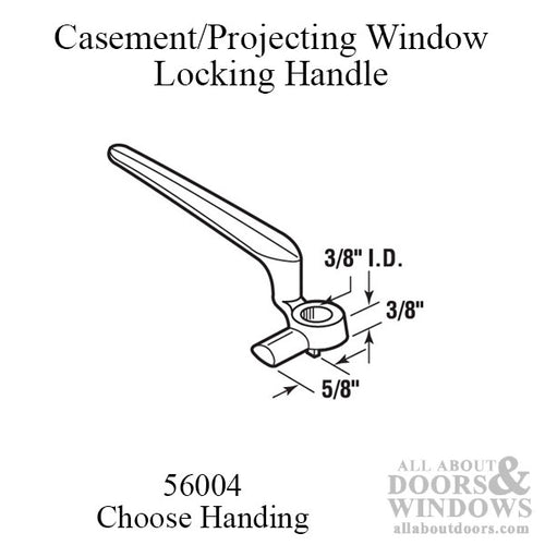 Casement or projecting window locking handle, 3/8 inch, Red Bronze - Casement or projecting window locking handle, 3/8 inch, Red Bronze