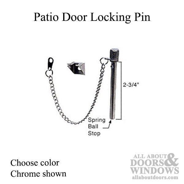 Patio Door Locking Pin with Detent - Choose Color - Patio Door Locking Pin with Detent - Choose Color