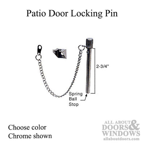 Patio Door Locking Pin with Detent - Choose Color - Patio Door Locking Pin with Detent - Choose Color