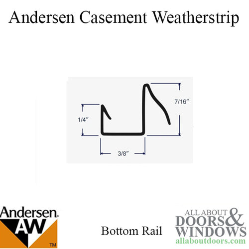 Andersen Primed Casement Windows, Weatherstrip Bottom Rail - Unit NO. WX1(77) - Andersen Primed Casement Windows, Weatherstrip Bottom Rail - Unit NO. WX1(77)