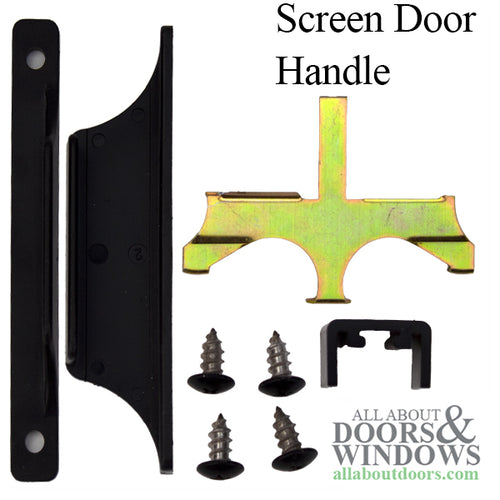 Weathershield Screen Door Handle Set - Black - Weathershield Screen Door Handle Set - Black