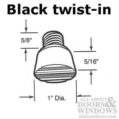 Door Holder Replacement Tip - Twist In - Black - Door Holder Replacement Tip - Twist In - Black