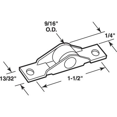 Roller Assembly (Flat) - Sliding Windows, Nylon Wheel - Roller Assembly (Flat) - Sliding Windows, Nylon Wheel