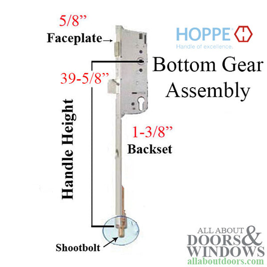 16mm Manual 35/92 Shootbolt, 1" Deadbolt, 39.62" Handle Height