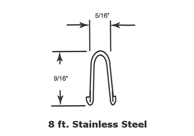 Sliding Patio Door V Track 9/16 Inch x 8 Foot Stainless Steel - Sliding Patio Door V Track 9/16 Inch x 8 Foot Stainless Steel