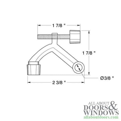 Adjustable Hinge Pin Stop, Solid Brass  - Choose Finish - Adjustable Hinge Pin Stop, Solid Brass  - Choose Finish