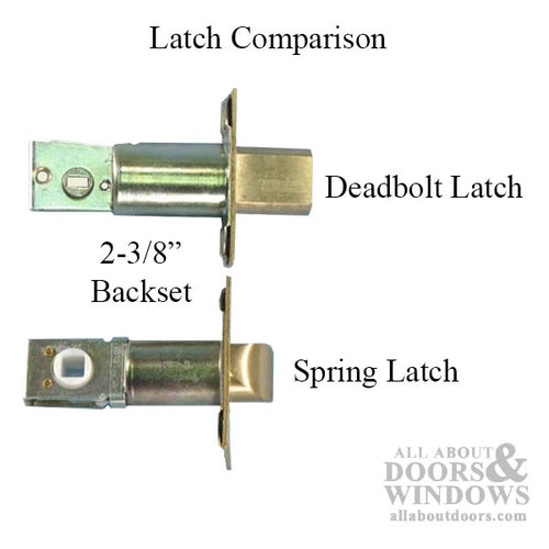 2-3/8 inch Backset Deadbolt Latch, Square Face - Brass - 2-3/8 inch Backset Deadbolt Latch, Square Face - Brass