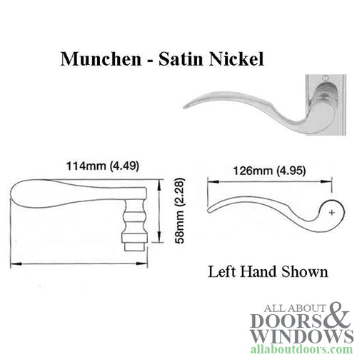 Blemished Left hand lever, M112PL, Fixed Dummy - Brushed Chrome - Blemished Left hand lever, M112PL, Fixed Dummy - Brushed Chrome