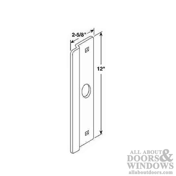 Commercial Door Latch Shield 2-5/8 x 12 Adams-Rite Dead latch - Grey - Commercial Door Latch Shield 2-5/8 x 12 Adams-Rite Dead latch - Grey