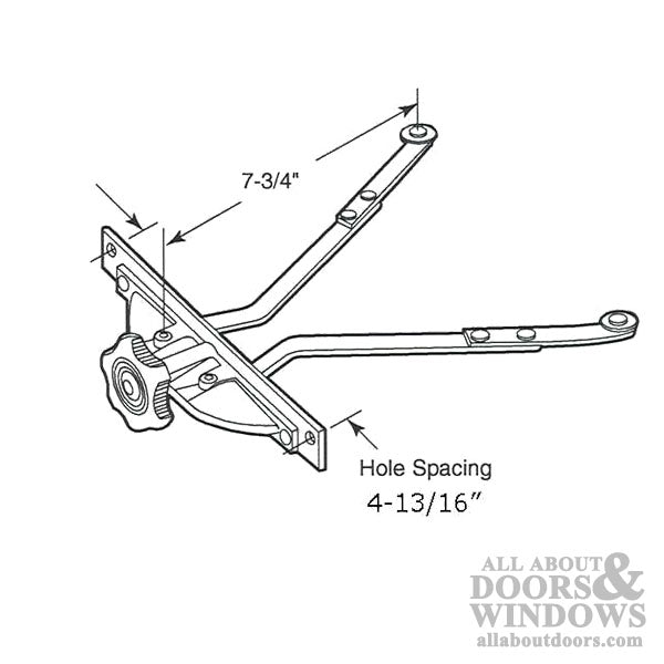 Discontinued - Operator, Vent, Double ARM, 4-13/16 inch HOLE CENTER - Discontinued - Operator, Vent, Double ARM, 4-13/16 inch HOLE CENTER
