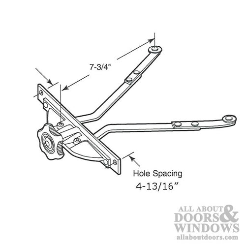 Discontinued - Operator, Vent, Double ARM, 4-13/16 inch HOLE CENTER - Discontinued - Operator, Vent, Double ARM, 4-13/16 inch HOLE CENTER