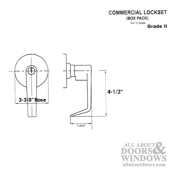 Grade 2, Dummy Lever, Rigid Pull, No Latch - (26D) Satin Chrome - Grade 2, Dummy Lever, Rigid Pull, No Latch - (26D) Satin Chrome