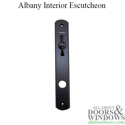 Andersen Hinged Door Escutcheon Plate - Interior - Albany - Black - Active