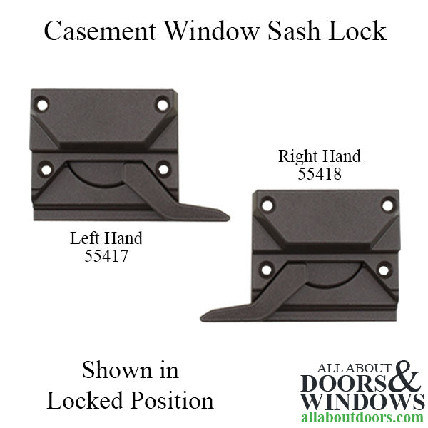 Casement Window SASH LOCK, 4 Screw holes, 2-3/8 inch, Right hand - Casement Window SASH LOCK, 4 Screw holes, 2-3/8 inch, Right hand