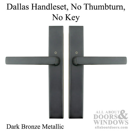 Dallas Contemporary Lever Handle, Fixed Dummy Pair, M1643 / 2161N Set - Dark Bronze Metallic