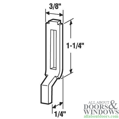 Adjustable 1-1/4 Inch Steel Latch Strike for Sliding Screen Door - Adjustable 1-1/4 Inch Steel Latch Strike for Sliding Screen Door