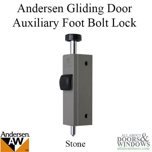 Andersen Auxiliary Foot Bolt Lock for Frenchwood Gliding Door - Stone - Andersen Auxiliary Foot Bolt Lock for Frenchwood Gliding Door - Stone